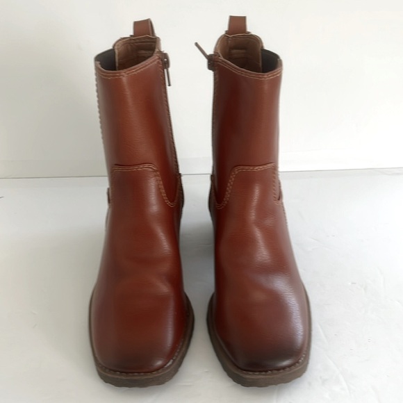 ZODIAC Claret Bootie Brown Ankle Chelsea Chunky Block Heel Boots Shoe Size 7 NEW - Picture 6 of 8